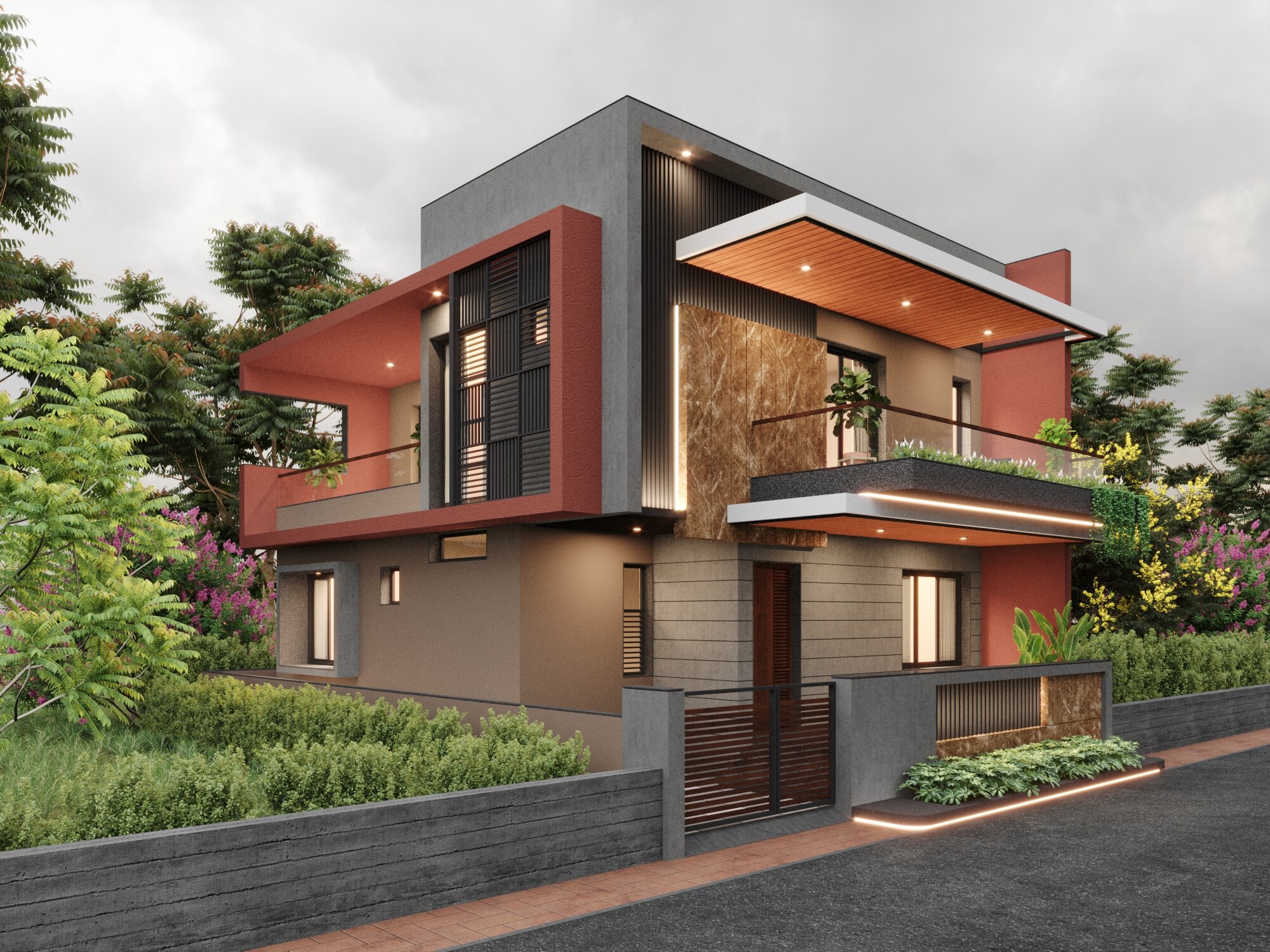 2 Storey Sleek Bunglow's Engineering and Architecture by North Change for Mr. Chetan patel - 2